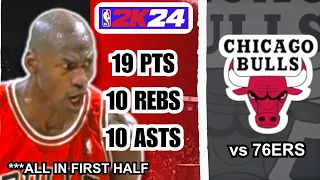 MICHAEL JORDAN had TRIPLE-DOUBLE in 1ST HALF vs 76ers! 😲 🔥