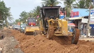 The Best Provincial Border Road Foundation Repair With Machinery of 140H CAT Grader & Road Rollers