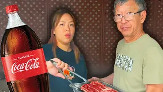 Cooking Moon's Father his Favorite Meal with Coca Cola