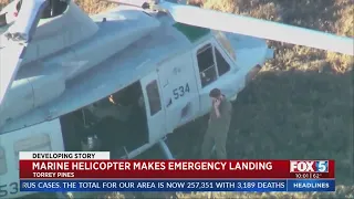 Marine Helicopter Makes Emergency Landing In Marshy Area In Torrey Pines