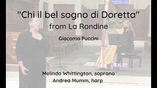 "Chi il bel sogno di Doretta" from 'La Rondine' - soprano and harp