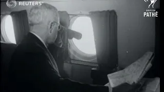 President Truman views Ohio floods from the air (1952)