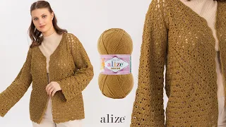 Hexagon Shell Stitch Cardigan