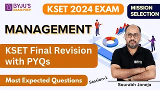 KSET 2024 EXAM | Management | KSET Final Revision with PYQs Session-1 | Sourabh Sir