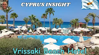 Vrissaki Beach Hotel, Protaras Cyprus, In August - A Tour and Walk to the Strip.