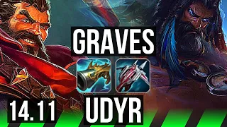 GRAVES vs UDYR (JGL) | Rank 3 Graves, 10/1/7, Godlike, Rank 28 | EUW Challenger | 14.11