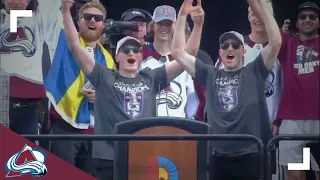 Cale Makar speaks at Avs championship rally