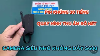 Camera siêu nhỏ s600 không dây pin khủng 30 tiếng , camera ngụy trang cúc áo s600 wifi full4k