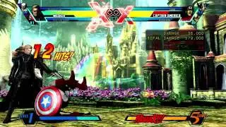 UMVC3 wesker solo combo 1bar 82.4damage