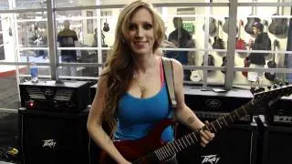 NAMM 2012: Courtney Cox of The Iron Maidens demos the Peavey AT-200 Auto-Tune guitar