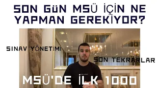 MSÜ İÇİN SON GÜN NE YAPMAN GEREKİYOR? | MSÜ’DE İLK BİN #keşfet #tyt #yks #ayt