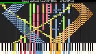 [Black MIDI] Synthesia - Stereo Madness (Geometry Dash) Impossible Remix ~ ArduinoPlays