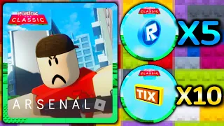 THE CLASSIC! HOW TO GET x10 TICKETS & x5 TOKENS BADGES FROM ARSENAL! (ROBLOX)