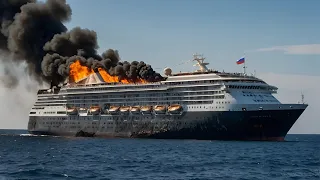 13 Minutes Ago! Cruise Ship Which Carrying Russian Navy Group, Crashed by Ukraine in Crimean Sea