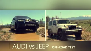 Off-road test 4x4 | Audi Q7 3.0 TDI contra Jeep Wrangler 2.8 CRD