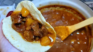 How to make CARNE GUISADA Tex-Mex beef stew recipe | Carne guisada TACOS are life!