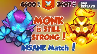 Monk (3407%) Challenged Demon Hunter (4600%) in an Intense Match | PVP Rush Royale