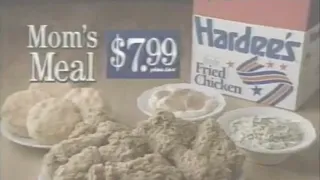 1993 Hardee's Mom's Meal Mother's Day Fried Chicken Meal Commercial