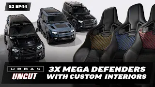 3 X Fully Loaded Defenders by URBAN with CUSTOM INTERIORS | NEW WX-4 WHEEL | Urban UNCUT S2 EP44