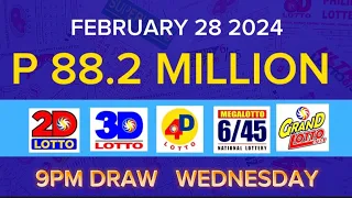 9PM LOTTO RESULTS TODAY FEBRUARY 28 2024 (Complete Details)