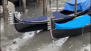 В Венеции пересохли каналы.In Venice, the canals have dried up