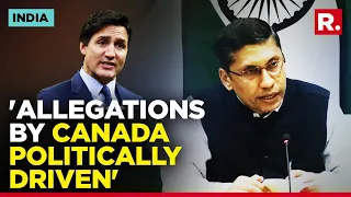 Allegations By Canada Are Primarily Politically Driven, Says MEA | India-Canada Standoff