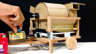 How to Make Wheat Thresher Machine from Cardboard at Home