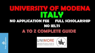 University of Modena Italy | How to apply for University of Modena | Step by Step