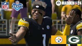 Madden 24 Justin Fields Steelers vs Edgerrin Cooper Packers (Madden 25 Roster) 2024 Sim Game Play