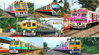 Amazing colorful trains | Different colored EMU local trains of Indian Railways [6 in 1]