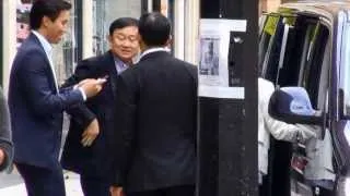 Thaksin Shinawarta  ex Thailand PM lunch at London s  Gordon Ramsay's Petrus restaurant London