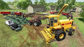 Farming Simulator 22 à l'ancienne | ensilage d'herbe, bâchage du silo & voiture à la casse