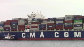 Container Ship CMA CGM THAMES Inbound into Halifax, NS, Canada (June 17, 2017)