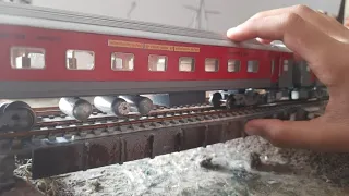 Cabin ride and Parallel race  Rajdhani Exp Indian Railway Model | Miniature World | Railway Crossing