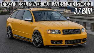 CRAZY DIESEL POWER! AUDI A4 B6 TDI AVANT STAGE 3 - 3.7 BAR BOOST AND DOUBLE THE ENGINE POWER