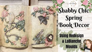 Shabby Chic Spring Book Decor using Redesign & LaBlanche Moulds | Thrift Flip | French Country