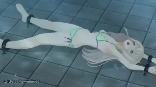Anime girl chained underwater