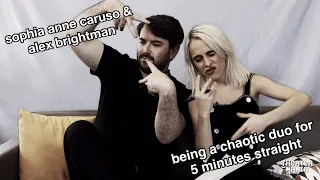 sophia anne caruso and alex brightman being a chaotic duo for 5 mins straight