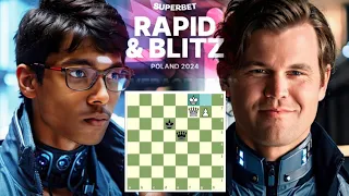 Praggnanandhaa Completely CRUSHED Magnus Carlsen in the Crucial Endgame | SUPERBET BLITZ 2024 | R2