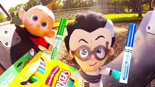 Incredibles 3 Marker Challenge with PJ Masks and Baby Jack Jack at Playground Park