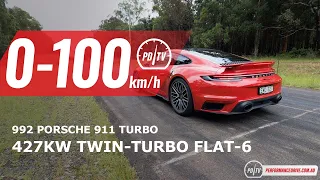 2022 Porsche 911 Turbo 0-100km/h & engine sound