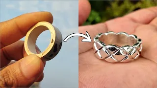 How To Make Silver Ring | Cushion Pattern Ring - Handmade Jewelry
