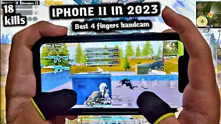 IPHONE 11 IN 2023 PUBG MOBILE TEST | BEST 4-FINGERS CLAW LIVIK MAP HANDCAM GAMEPLAY