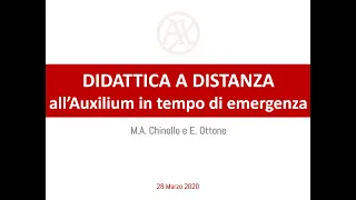 01 Insegnare/Apprendere a distanza all'Auxilium: prassi e risultati del sondaggio studenti