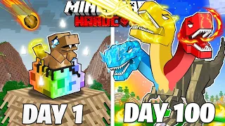 I Survived 100 Days as a ELEMENTAL DINOSAUR in Minecraft Hardcore World... (Hindi)