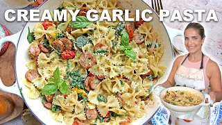 Quick Creamy Garlic Pasta | Easy Dinner Recipe!
