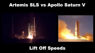 Artemis SLS vs Apollo Saturn V Lift Off to Tower Clear