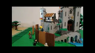 lego medieval army viking vs Lion knights castle siege battle of Alesia style stop motion animation.