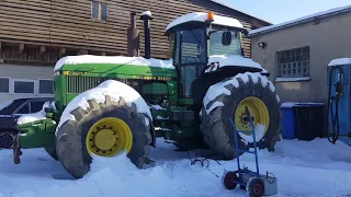 John Deere 4755 Cold Start  -22°C DIESEL extreme Tractor Cold