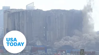 Beirut grain silo crumbles two years after port explosion | USA TODAY